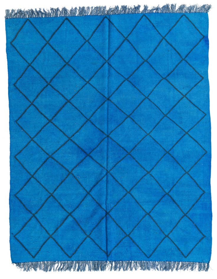 Detail image of 5' 4 x 7' 8 Hand Woven Kilim Modern Wool Rug