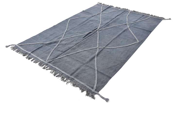 4' 8 x 6' 8 Hand Woven Kilim Modern Wool Rug