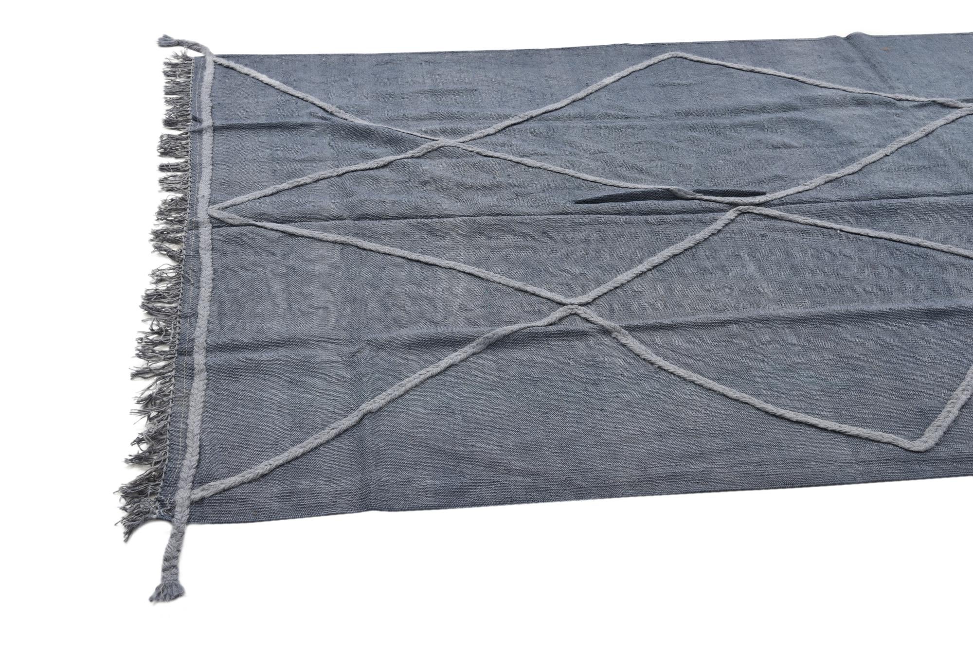 4' 8 x 6' 8 Hand Woven Kilim Modern Wool Rug