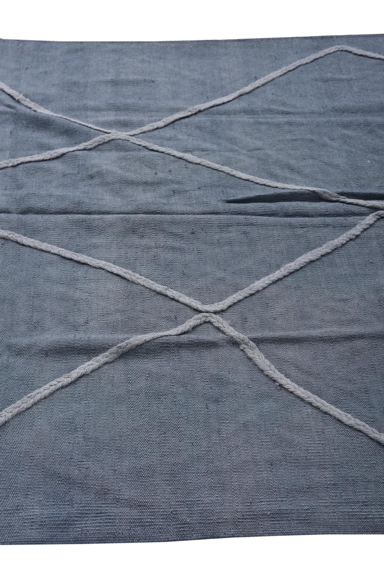 4' 8 x 6' 8 Hand Woven Kilim Modern Wool Rug