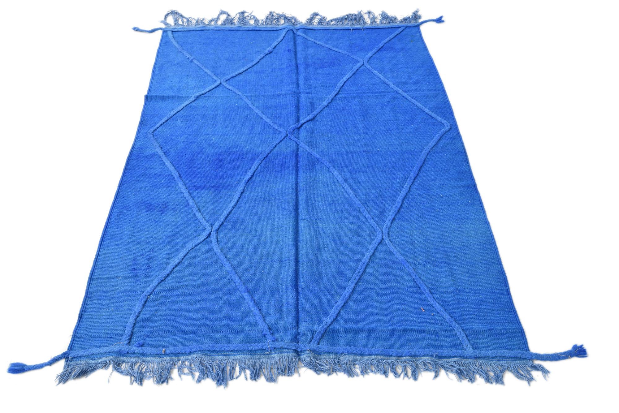4' 1 x 6' 2 Hand Woven Kilim Modern Wool Rug