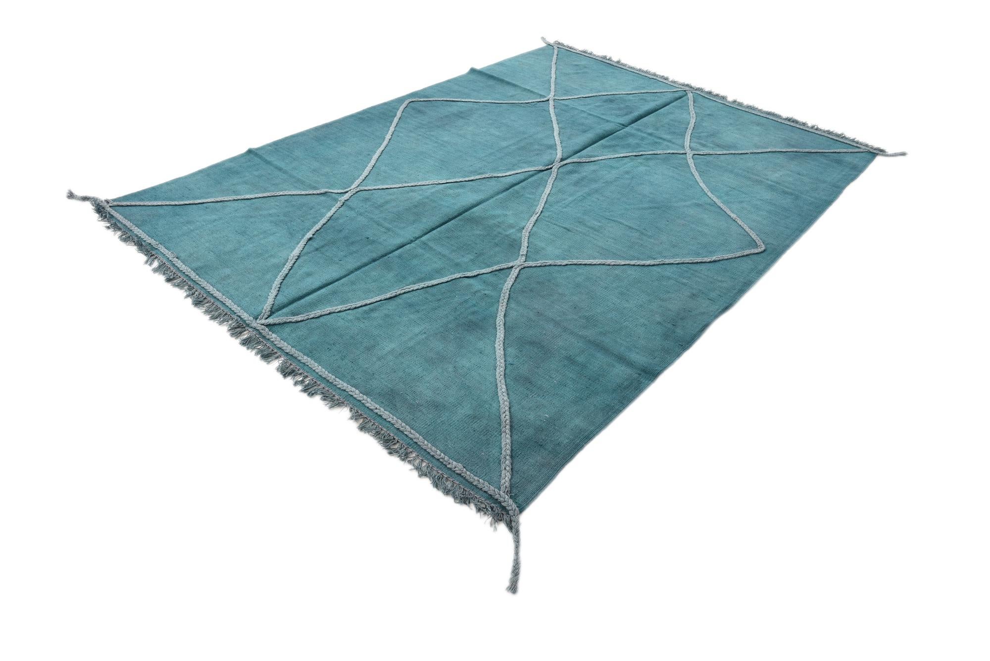 5' 5 x 7' 8 Hand Woven Kilim Modern Wool Rug