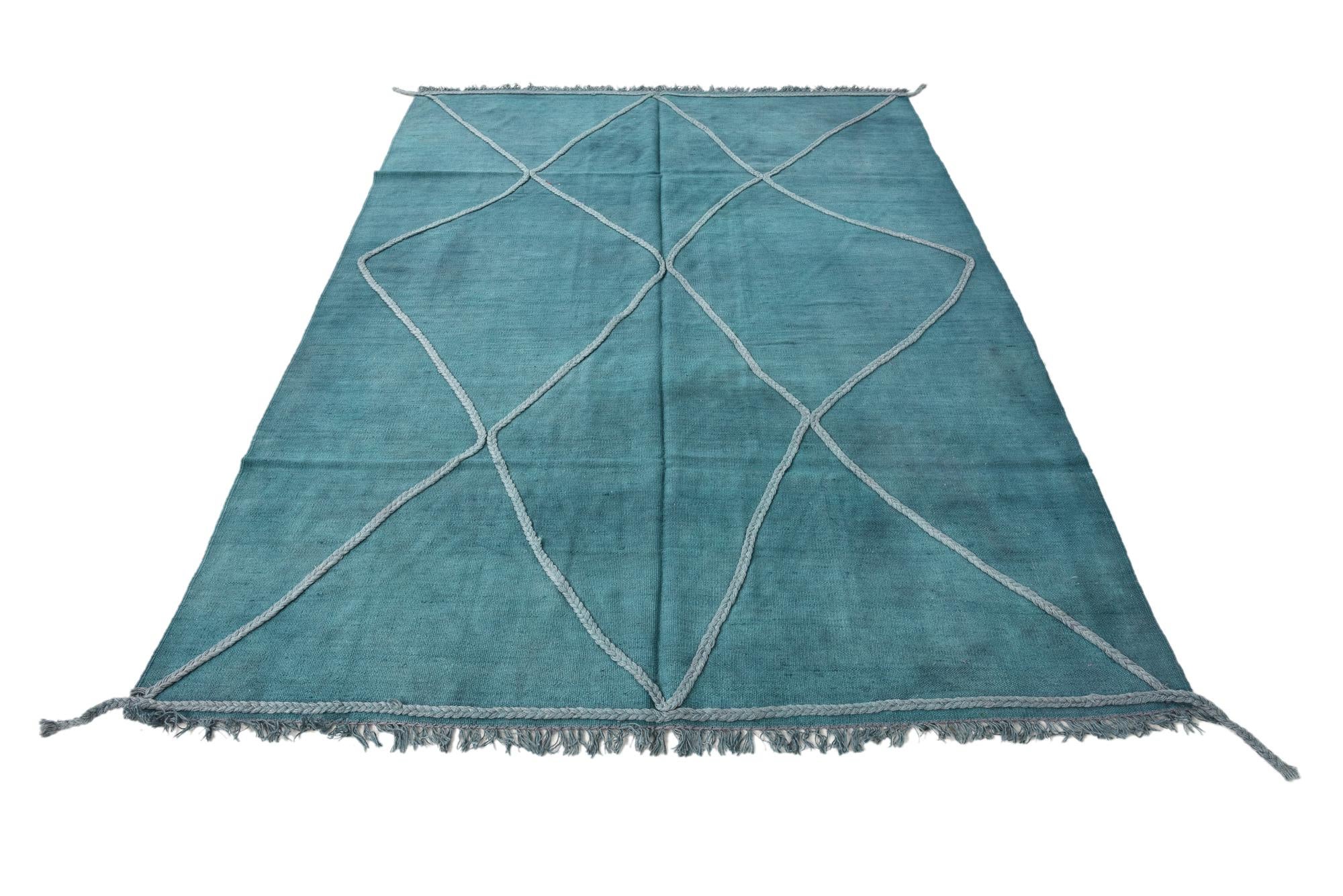 5' 5 x 7' 8 Hand Woven Kilim Modern Wool Rug