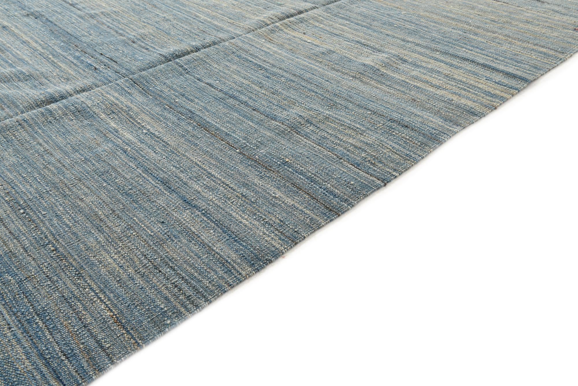 9' 1 x 11' 4 Hand Woven Kilim Modern Wool Rug