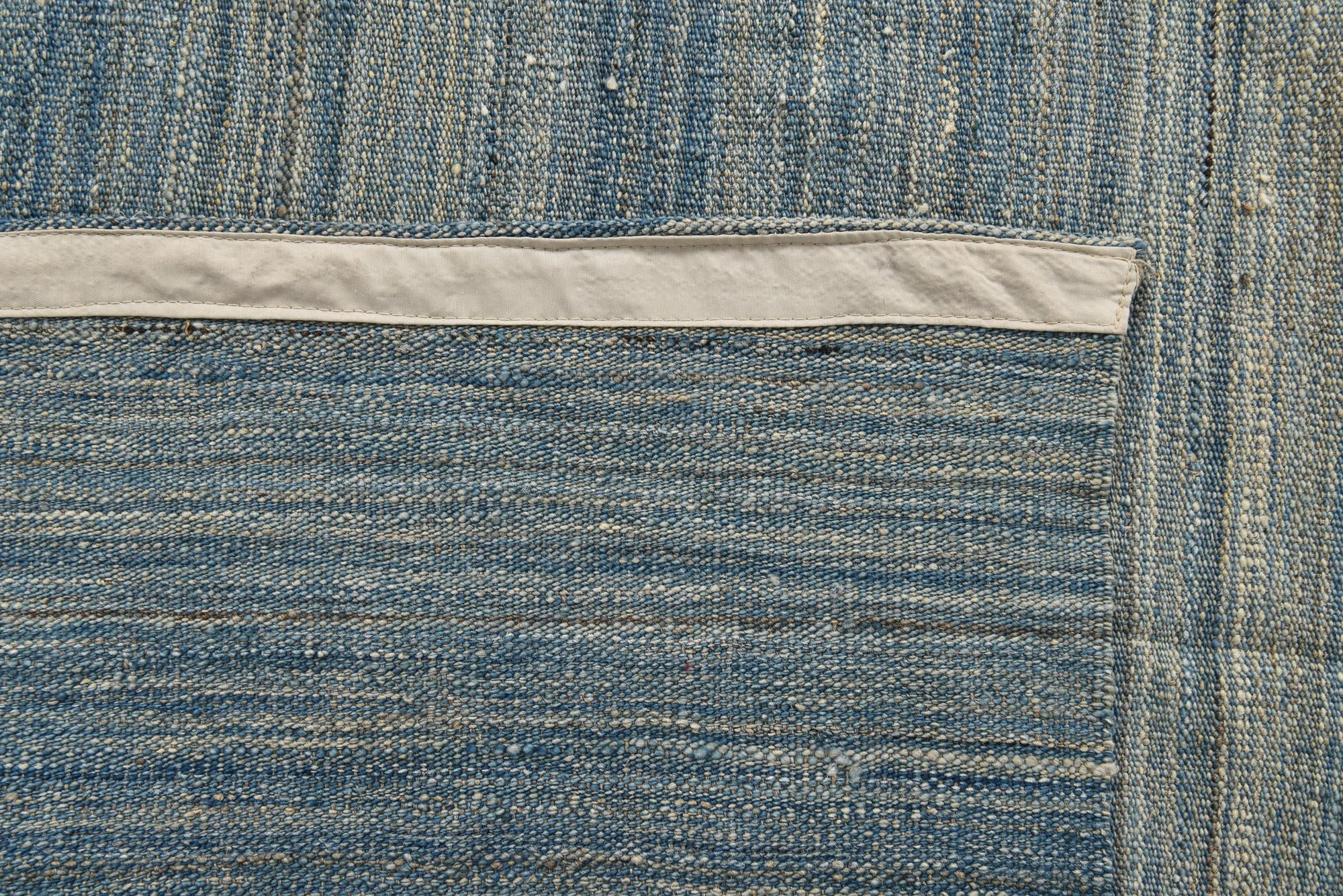 9' 1 x 11' 4 Hand Woven Kilim Modern Wool Rug