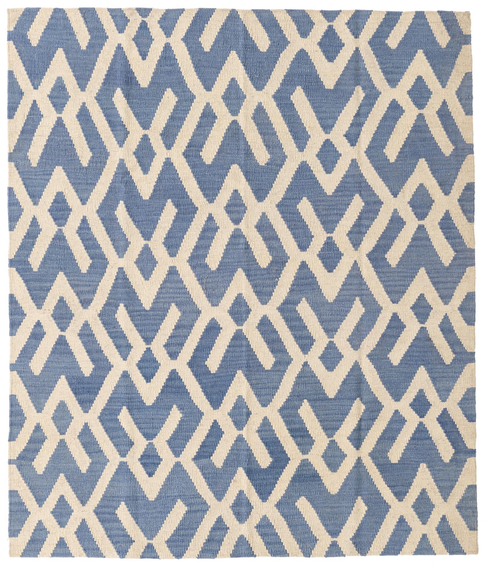 4' 9 x 5' 6 Hand Woven Kilim Modern Wool Rug