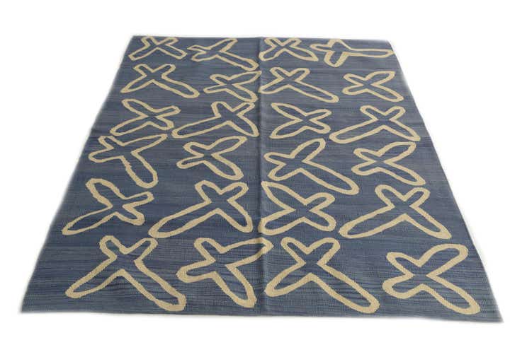 5' 3 x 6' 5 Hand Woven Kilim Modern Wool Rug