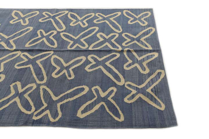 5' 3 x 6' 5 Hand Woven Kilim Modern Wool Rug