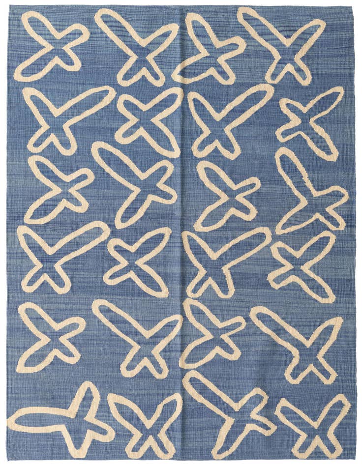 Detail image of 5' 3 x 6' 5 Hand Woven Kilim Modern Wool Rug