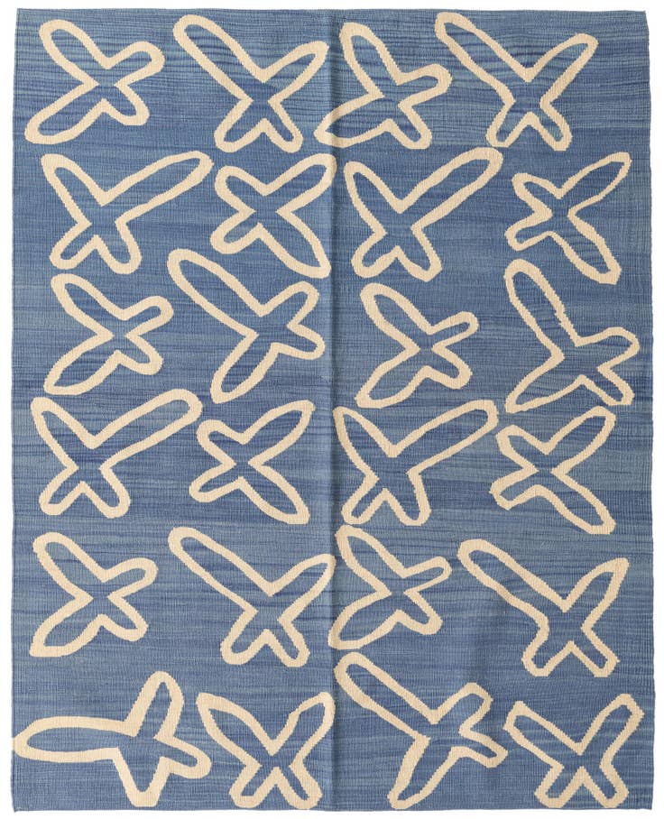 Detail image of 5' 3 x 6' 5 Hand Woven Kilim Modern Wool Rug