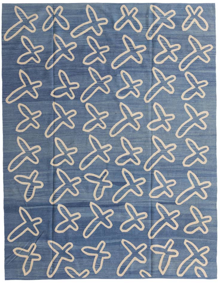Detail image of 8' 2 x 9' 6 Hand Woven Kilim Modern Wool Rug