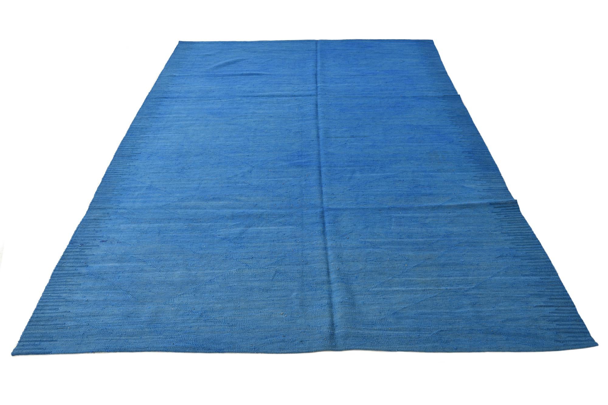 6' 9 x 9' 9 Hand Woven Kilim Modern Wool Rug