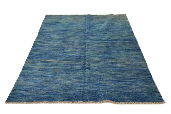 4' 10 x 6' 5 Hand Woven Kilim Modern Wool Rug