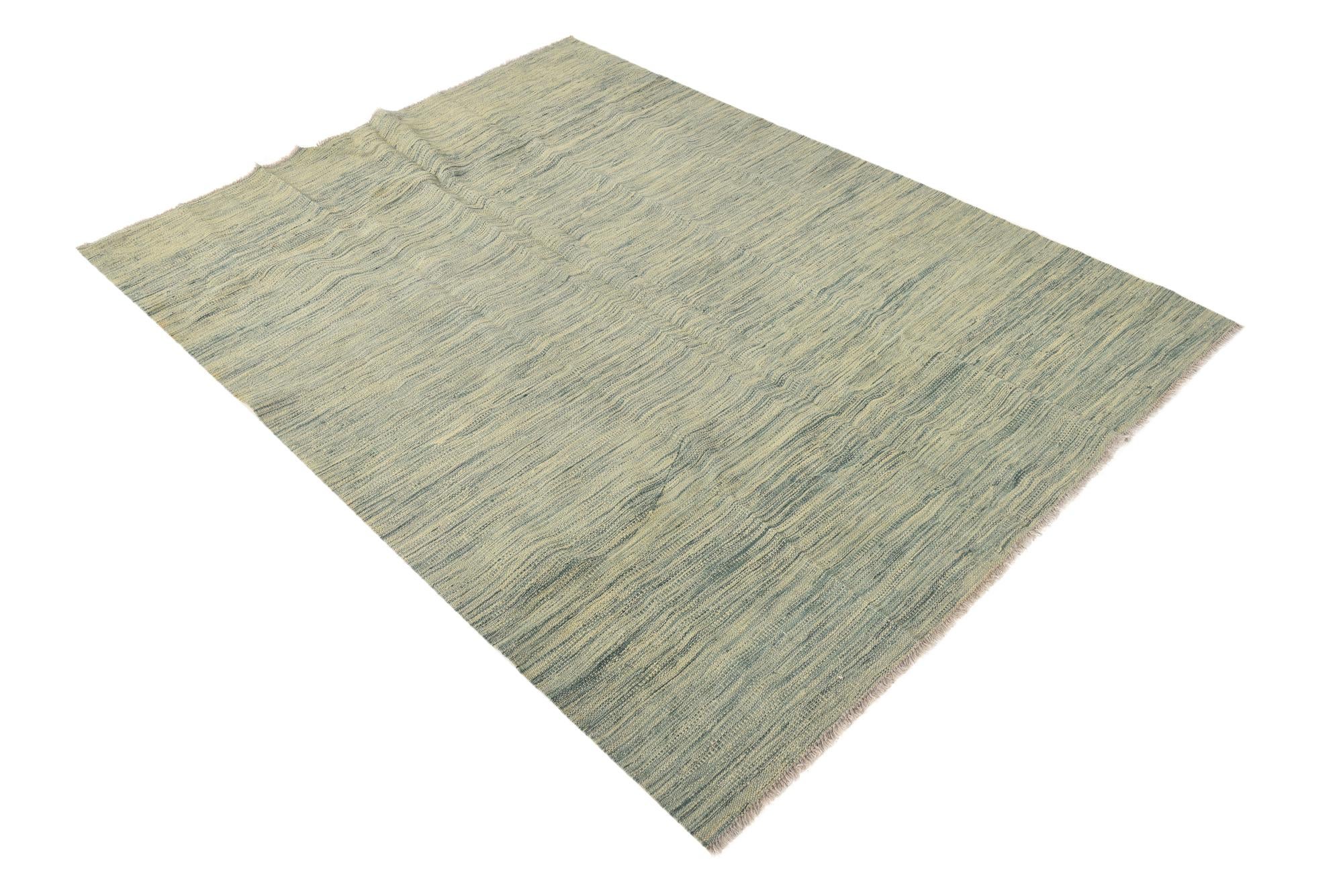 4' 10 x 6' 6 Hand Woven Kilim Modern Wool Rug
