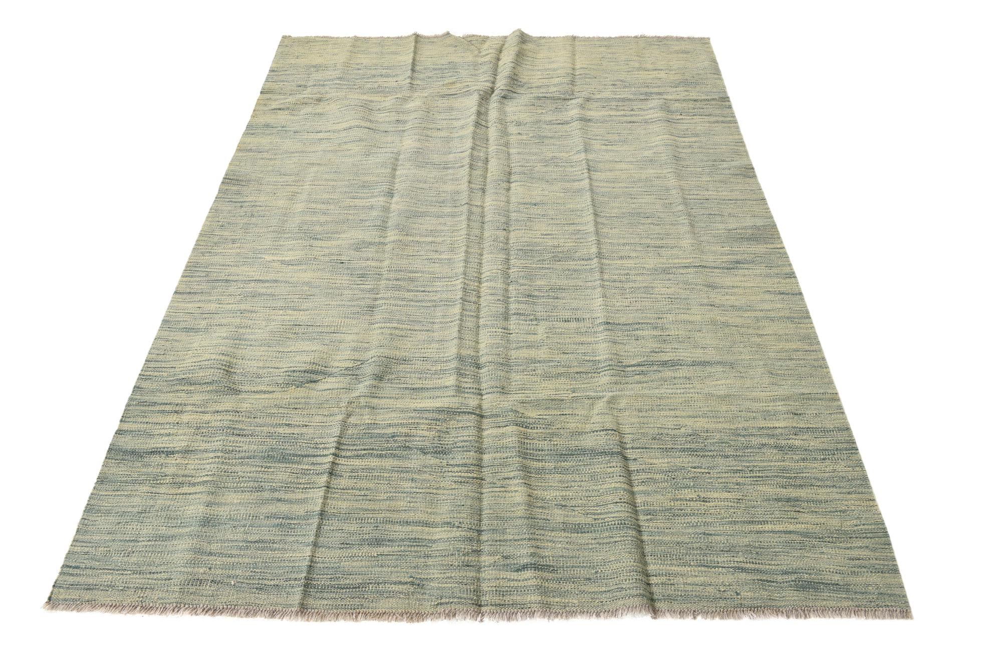 4' 10 x 6' 6 Hand Woven Kilim Modern Wool Rug