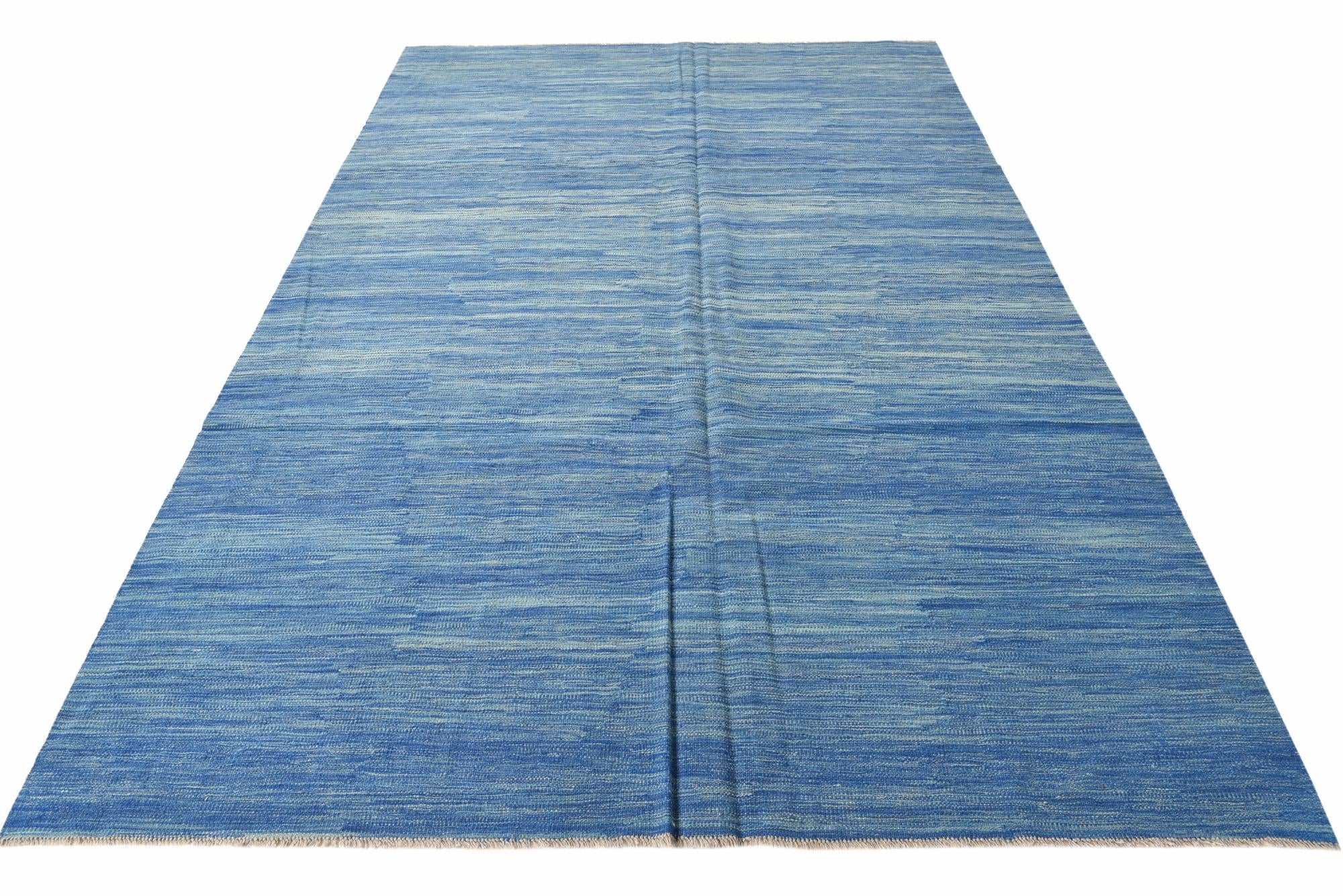 6' 7 x 9' 10 Hand Woven Kilim Modern Wool Rug
