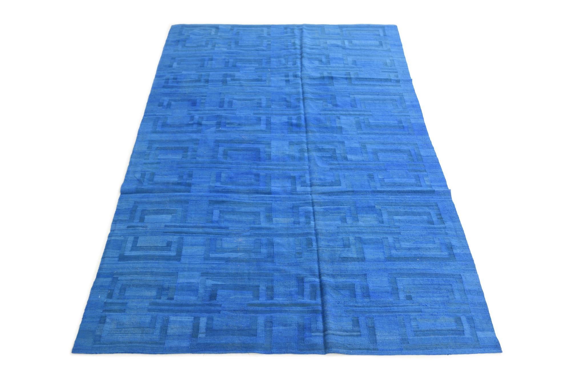 6' 4 x 9' 5 Hand Woven Kilim Modern Wool Rug