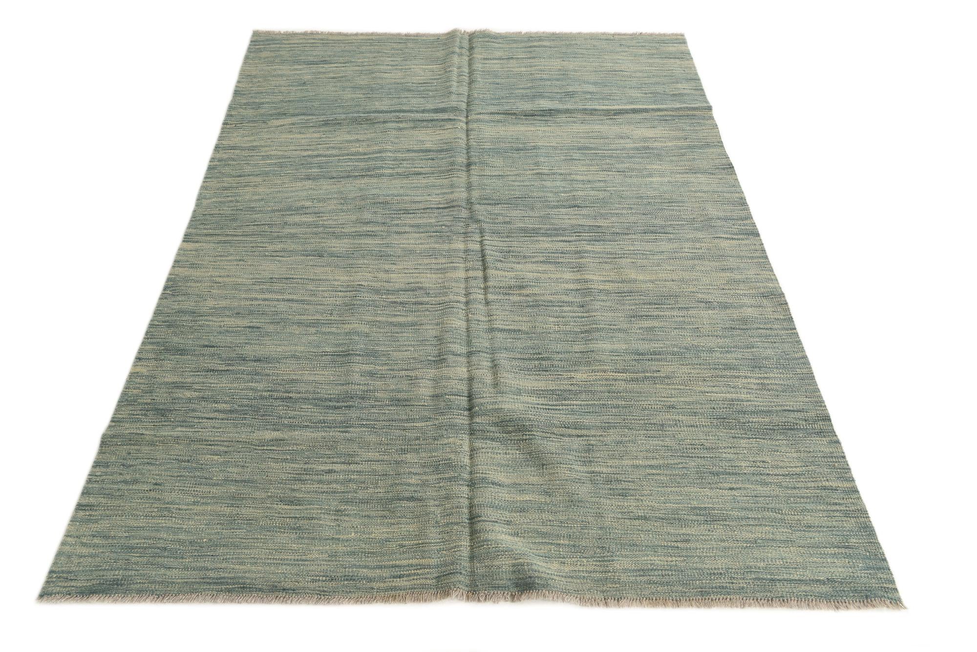 4' 10 x 6' 6 Hand Woven Kilim Modern Wool Rug