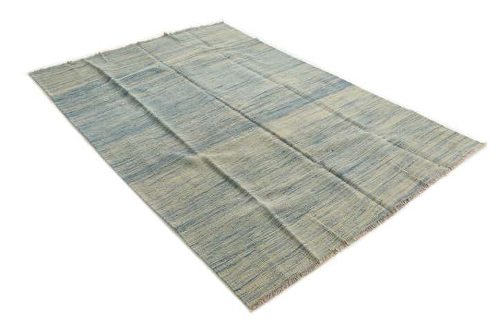4' 2 x 6' 4 Hand Woven Kilim Modern Wool Rug