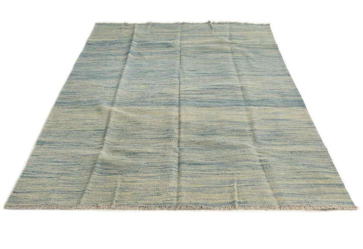 4' 2 x 6' 4 Hand Woven Kilim Modern Wool Rug