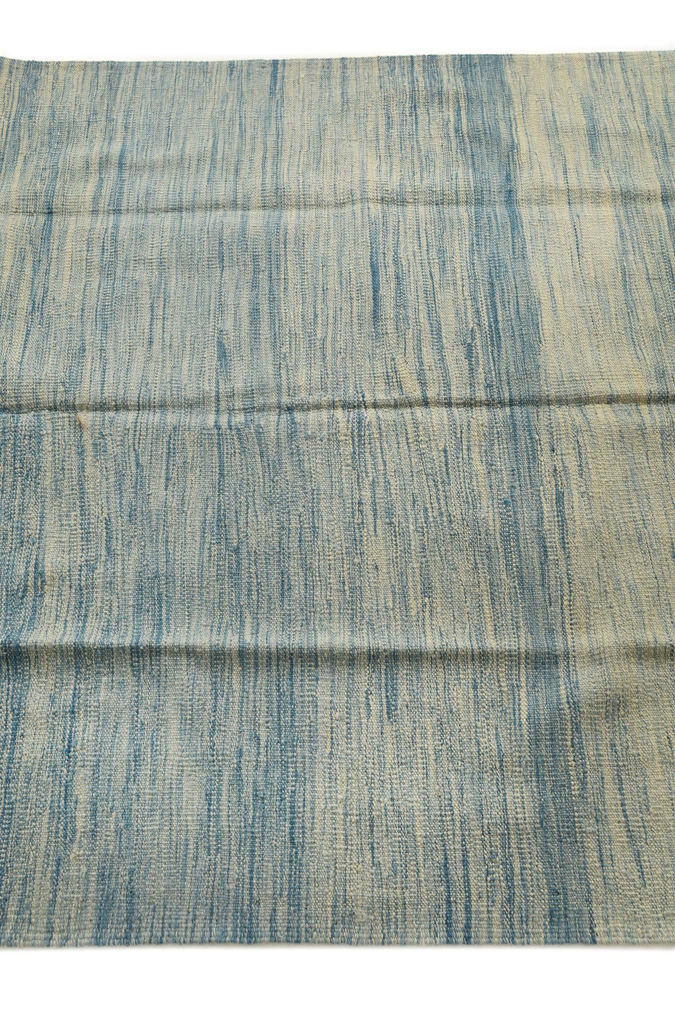 4' 2 x 6' 4 Hand Woven Kilim Modern Wool Rug