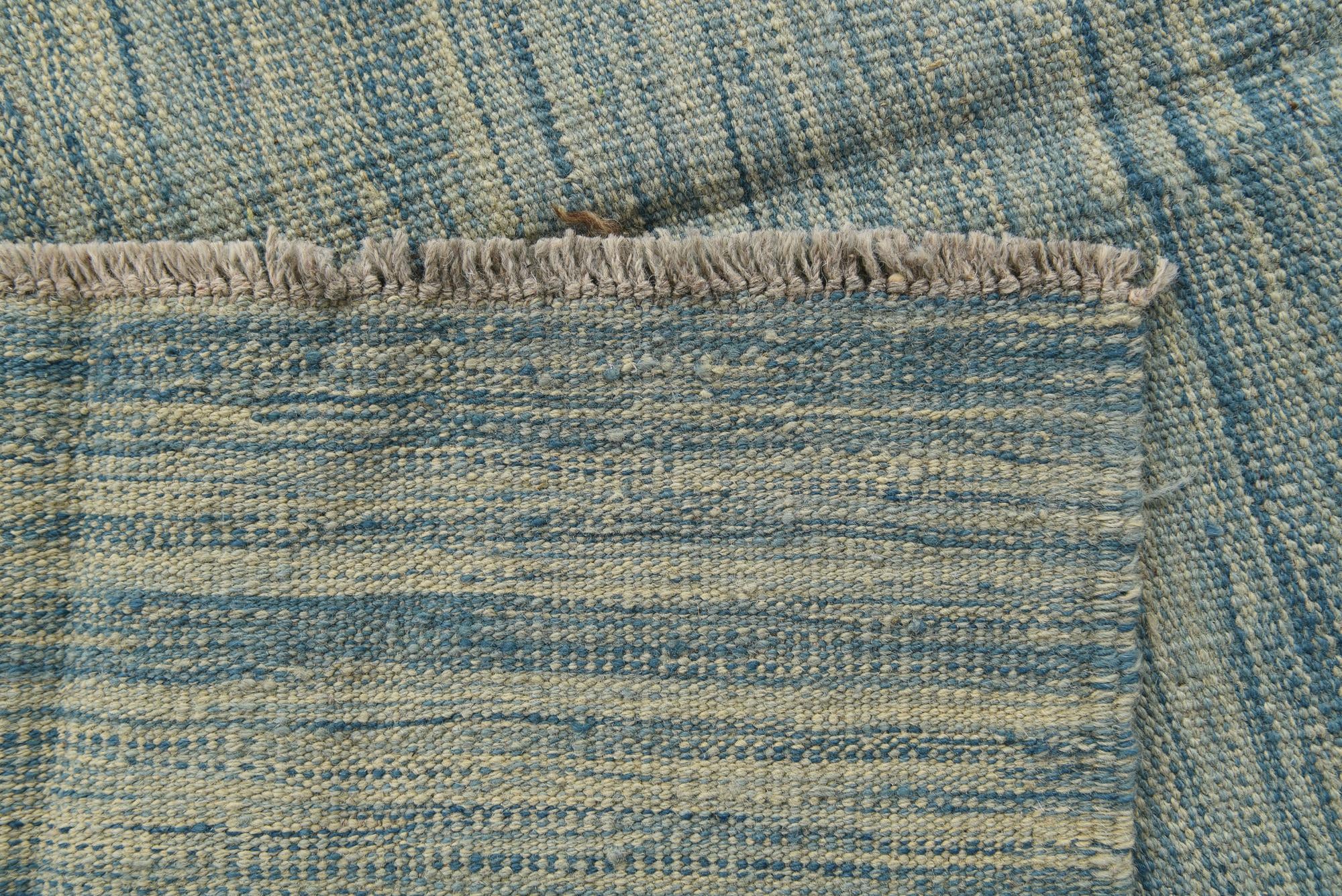 4' 2 x 6' 4 Hand Woven Kilim Modern Wool Rug