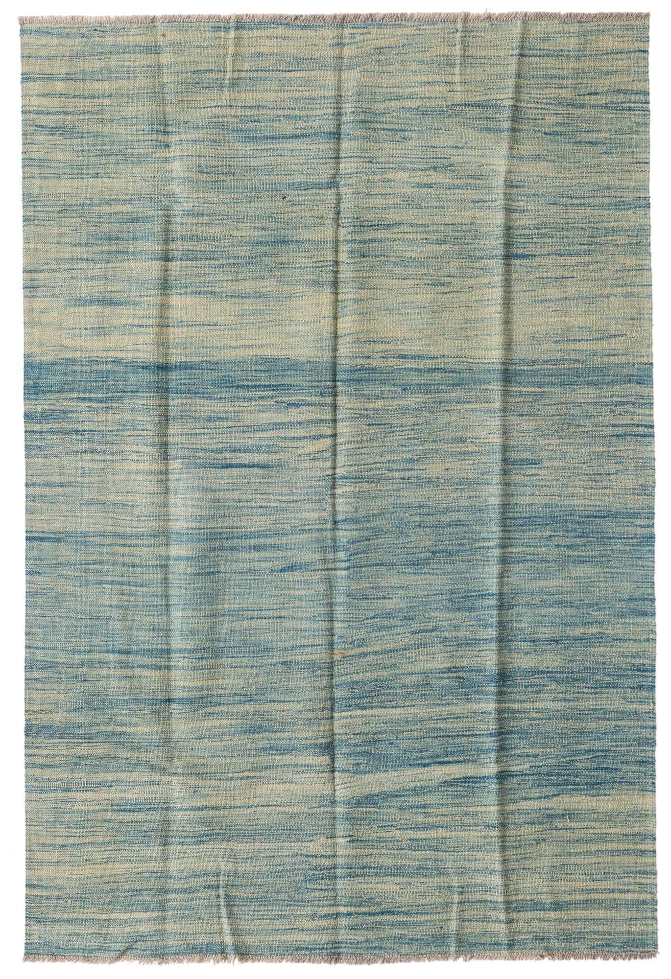 4' 2 x 6' 4 Hand Woven Kilim Modern Wool Rug