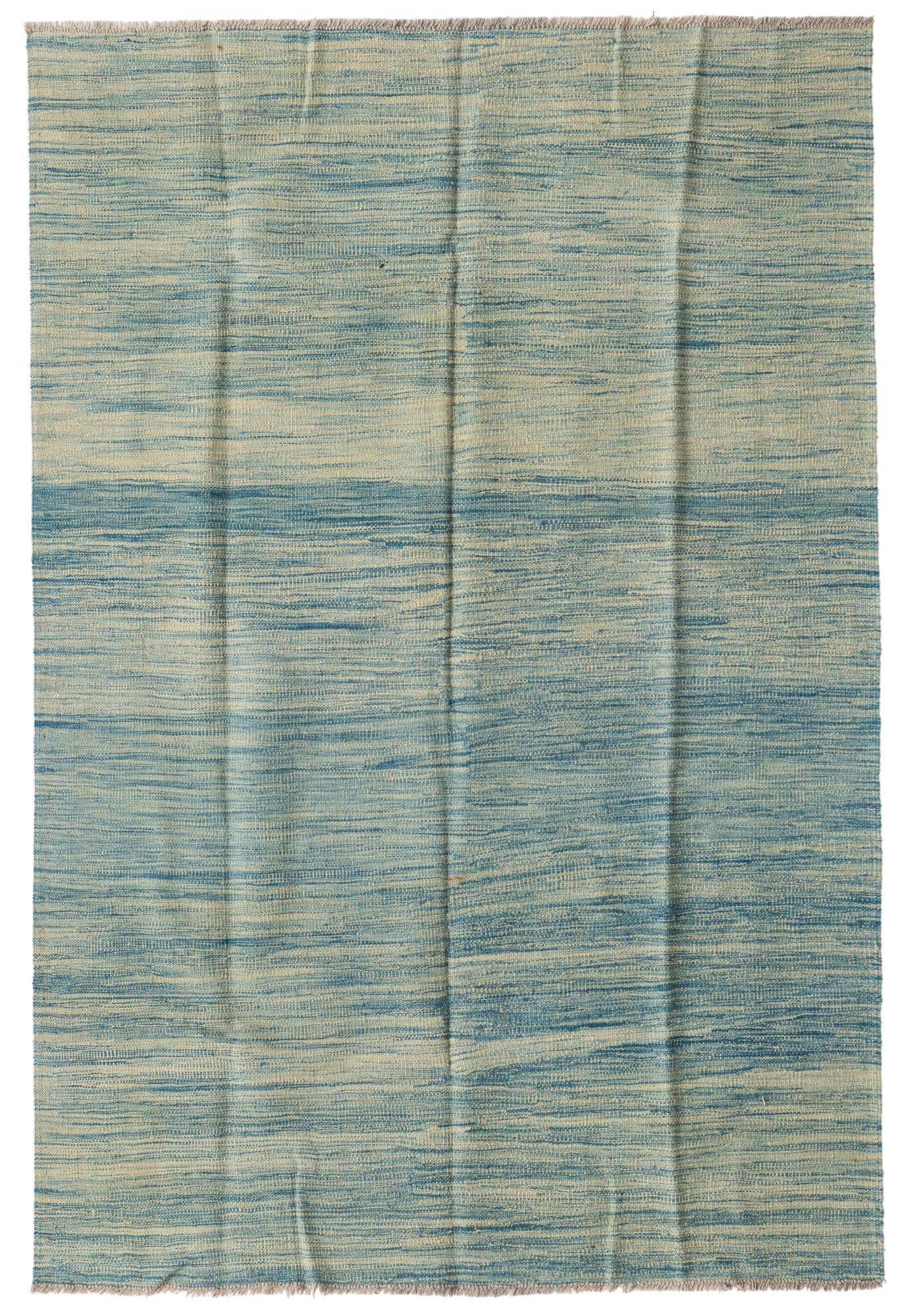4' 2 x 6' 4 Hand Woven Kilim Modern Wool Rug