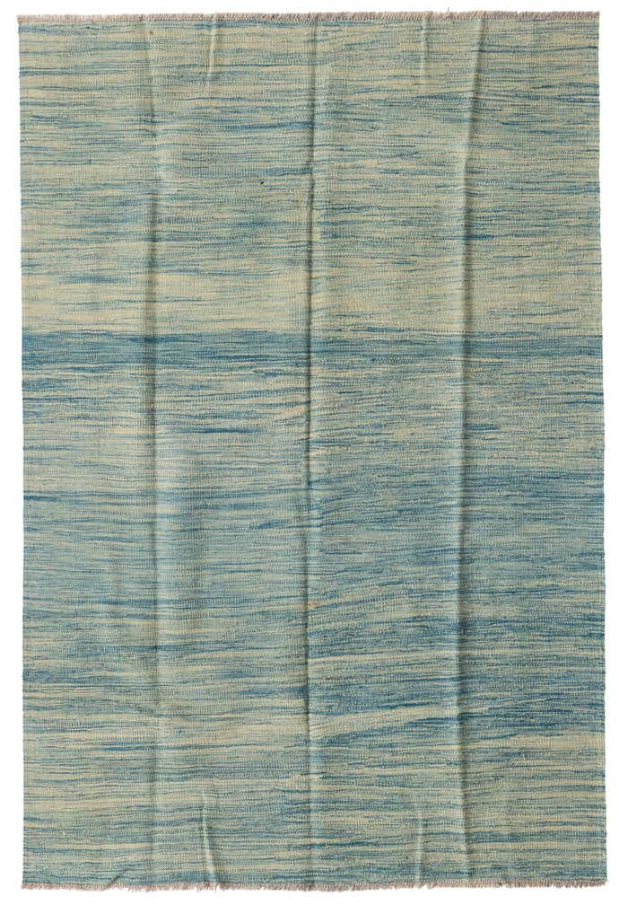 4' 2 x 6' 4 Hand Woven Kilim Modern Wool Rug