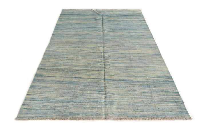 4' x 6' 4 Hand Woven Kilim Modern Wool Rug