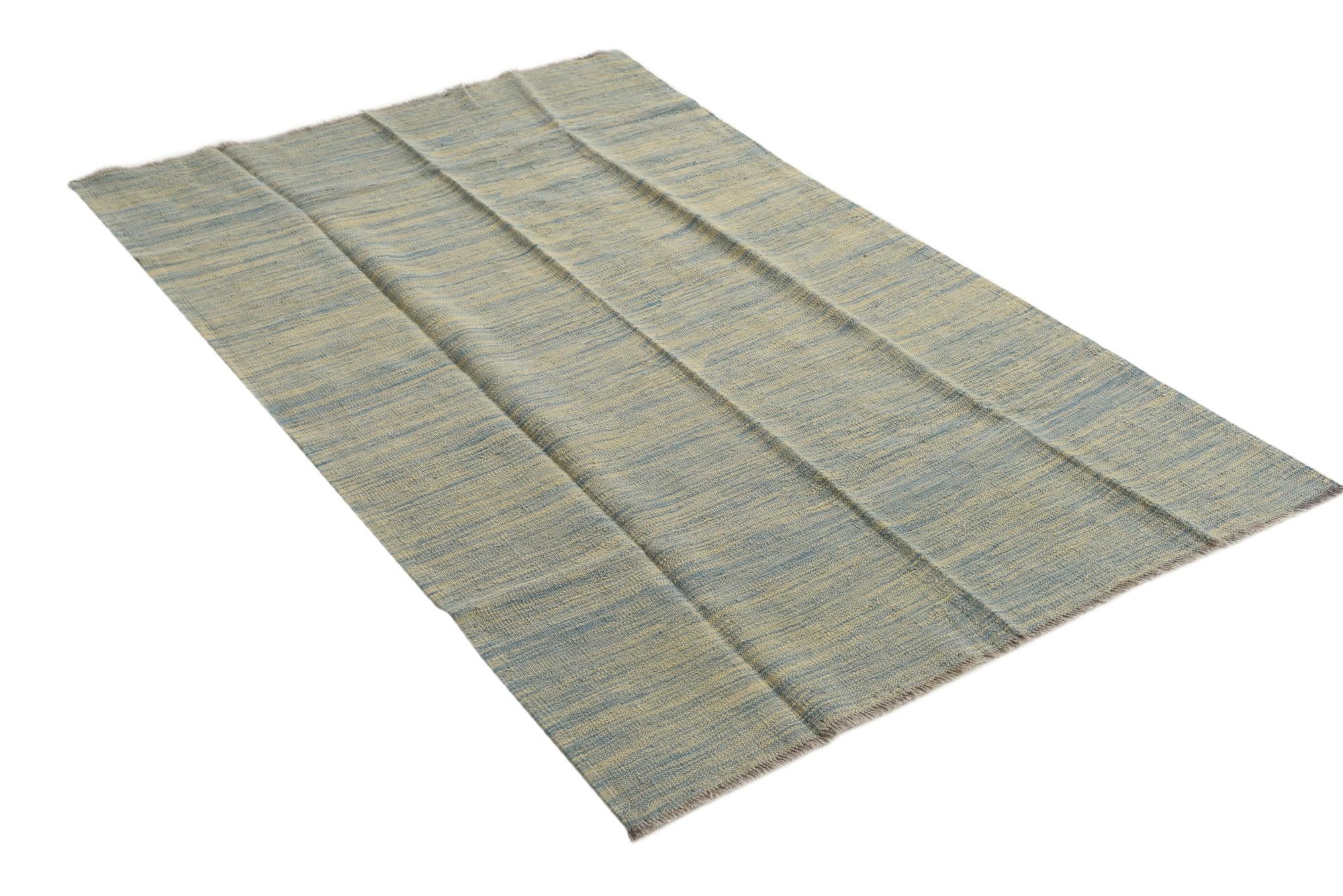 4' x 6' Hand Woven Kilim Modern Wool Rug