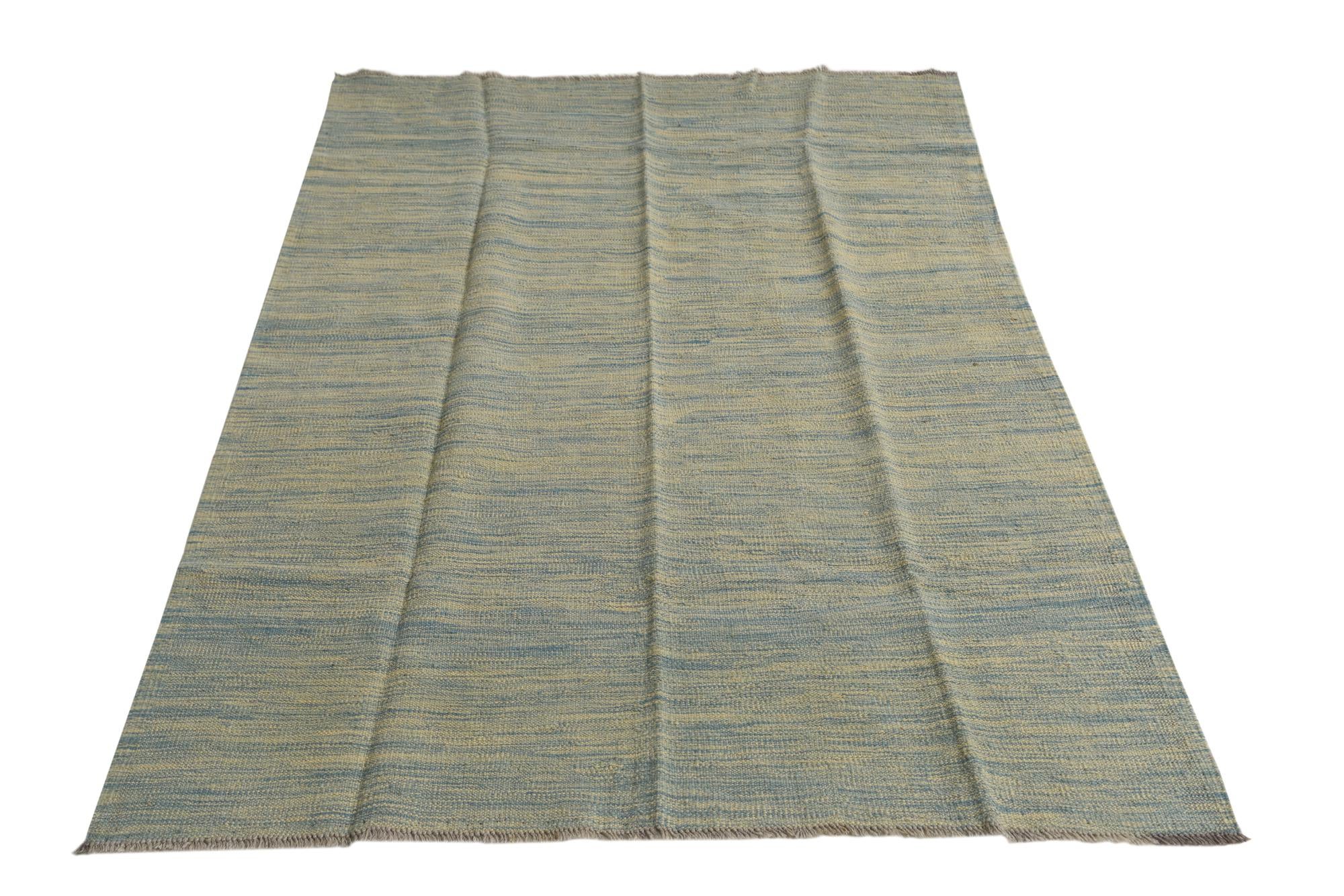 4' x 6' Hand Woven Kilim Modern Wool Rug