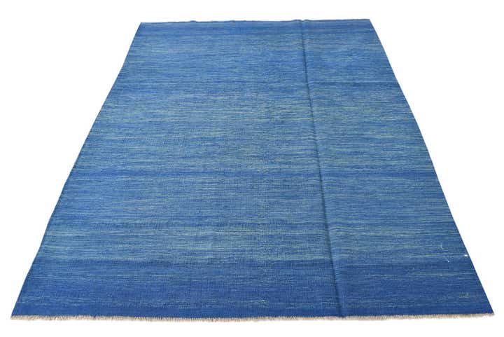 5' 3 x 6' 10 Hand Woven Kilim Modern Wool Rug