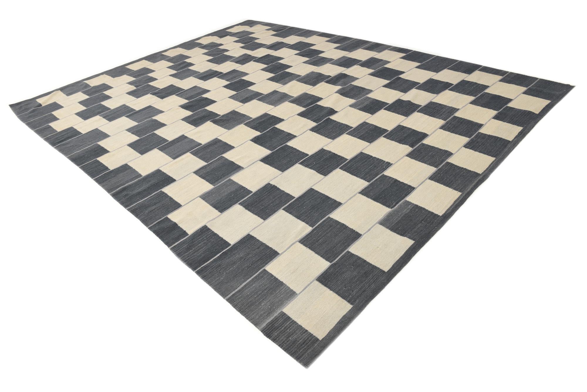 10' 3 x 12' 11 Hand Woven Kilim Modern Wool Rug
