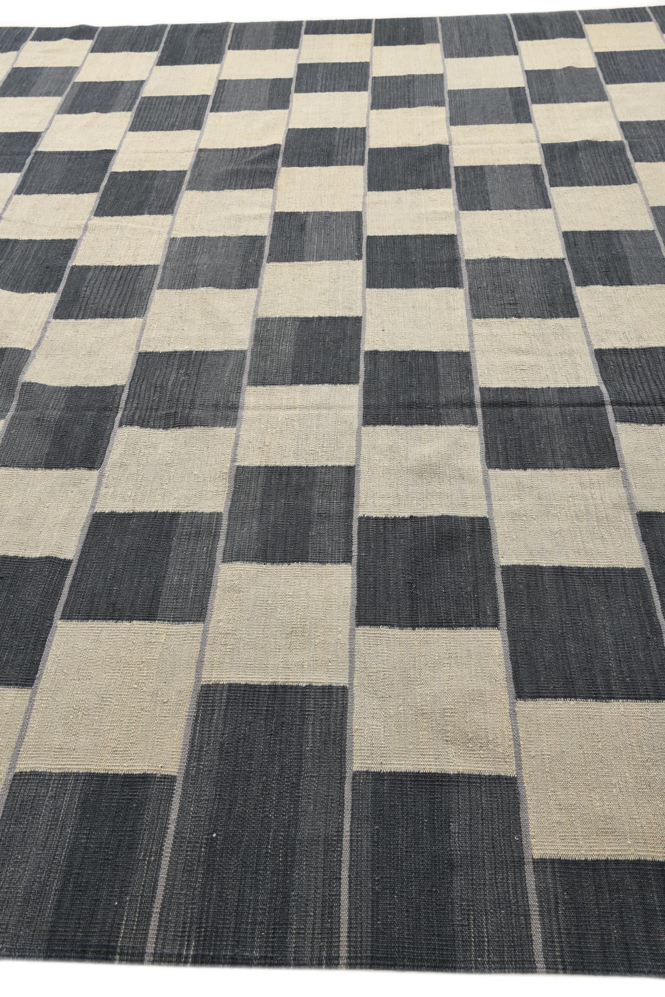 10' 3 x 12' 11 Hand Woven Kilim Modern Wool Rug