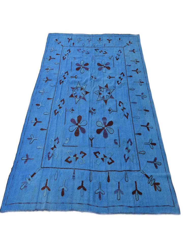 Detail image of 6' x 7' 3  Hand Woven Kilim Modern Wool Rug