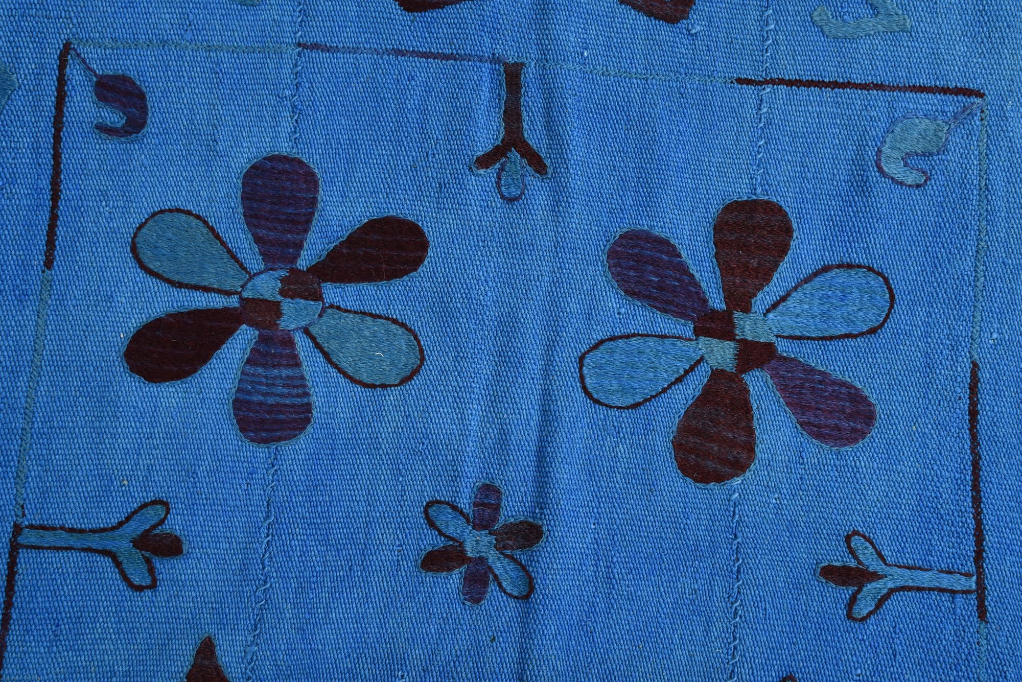 6' x 7' 3 Hand Woven Kilim Modern Wool Rug