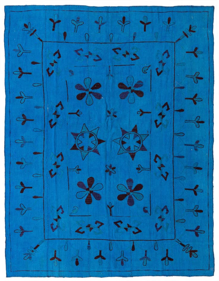 Detail image of 6' x 7' 3 Hand Woven Kilim Modern Wool Rug