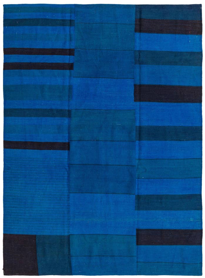 Detail image of 4' 8 x 6' 4 Hand Woven Kilim Modern Wool Rug