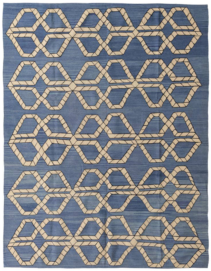 Detail image of 7' 1 x 9' 6 Hand Woven Kilim Modern Wool Rug