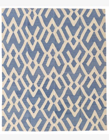 4' 9 x 5' 6 Hand Woven Kilim Modern Wool Rug