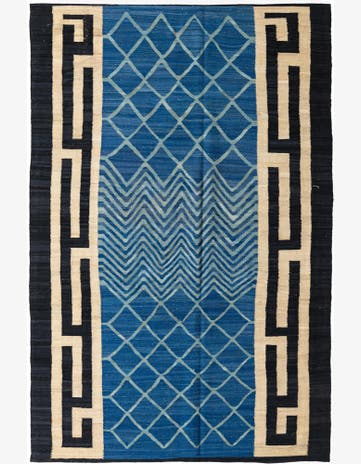 6' 6 x 9' 10 Hand Woven Kilim Modern Wool Rug