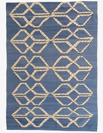 6' 8 x 9' 5 Hand Woven Kilim Modern Wool Rug
