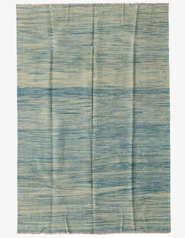 4' 2 x 6' 4 Hand Woven Kilim Modern Wool Rug