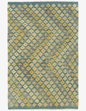 3' 4 x 5' Hand Woven Kilim Modern Wool Rug