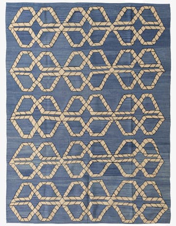 7' 1 x 9' 6 Hand Woven Kilim Modern Wool Rug