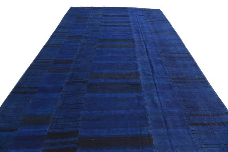 Detail image of 8' 9 x 13' 10 Hand Woven Kilim Patchwork Wool Rug