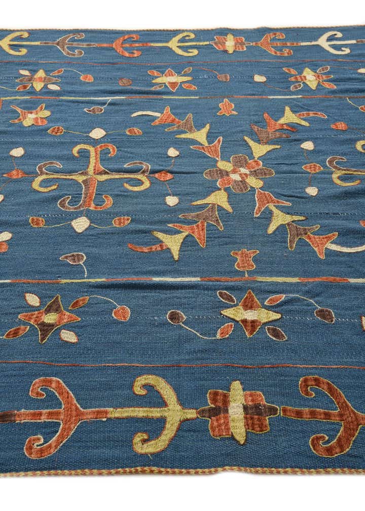 5' 10 x 7' 7 Hand Woven Kilim Suzani Wool Rug
