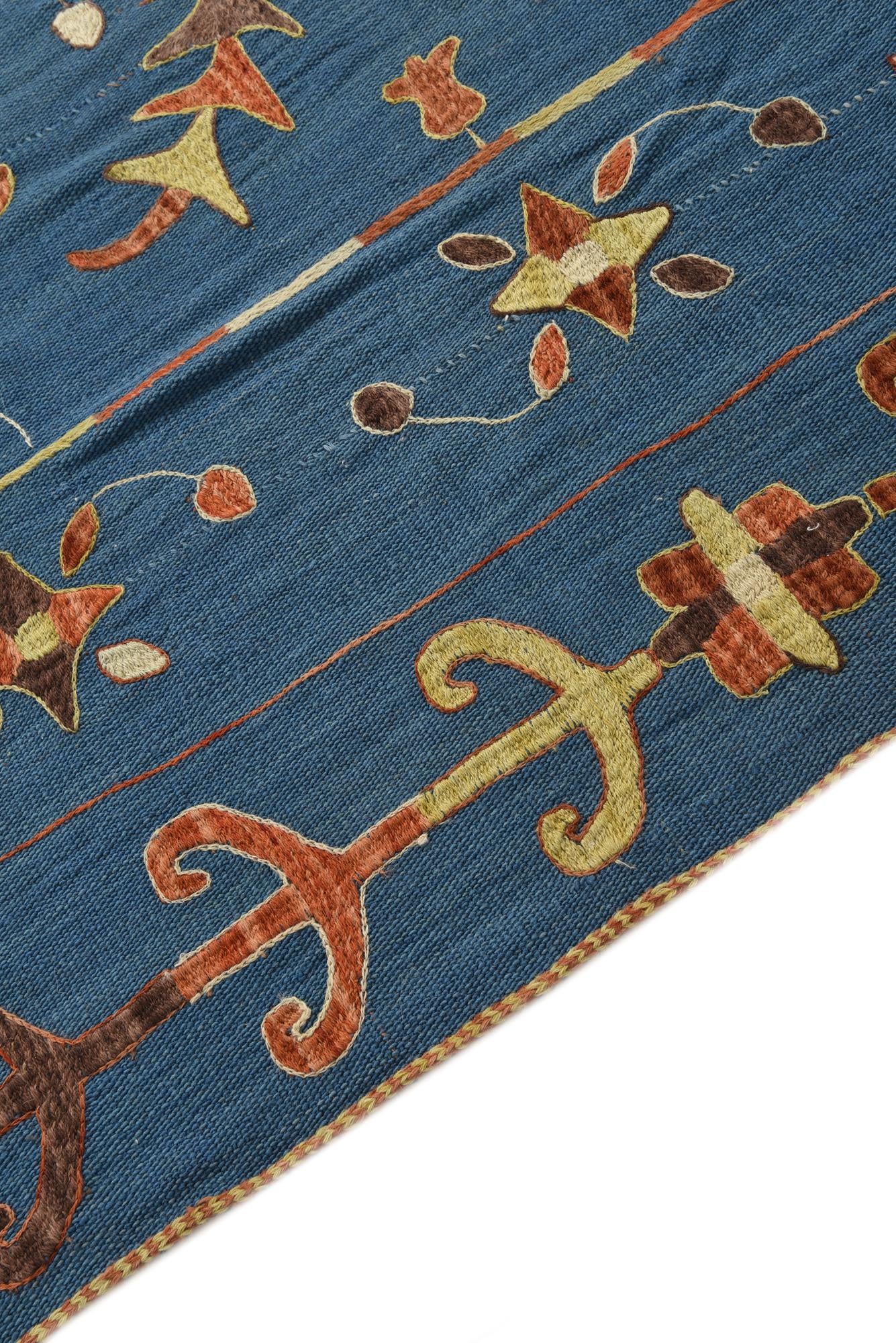 5' 10 x 7' 7 Hand Woven Kilim Suzani Wool Rug