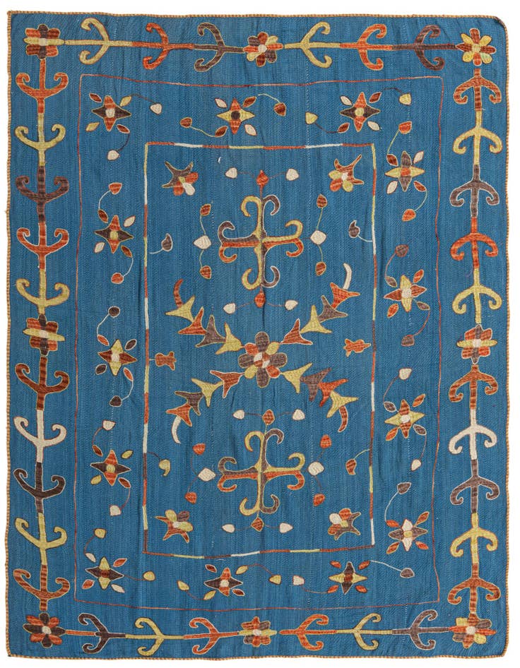 Detail image of 5' 10 x 7' 7 Hand Woven Kilim Suzani Wool Rug